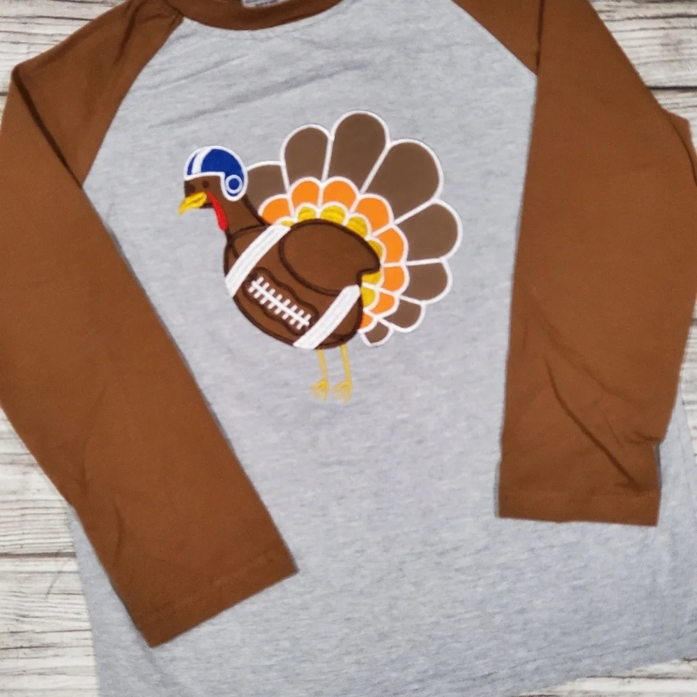 Thanksgiving Turkey Applique Raglan